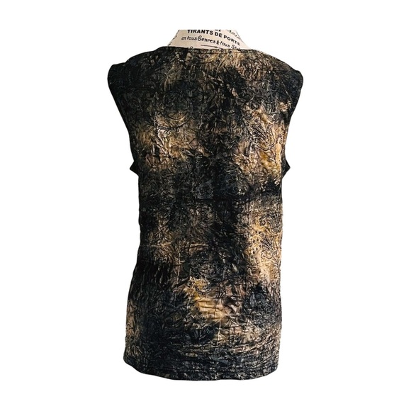 90s Whimsigoth Tie-Dye Velvet Top – Witchy Stormy Sky Vibes - Picture 4 of 5